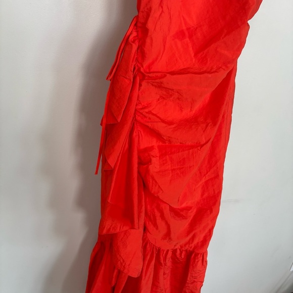 cinq a sept High Neck Maxi Dress with Side Ruffle Size 6 - Picture 4 of 14